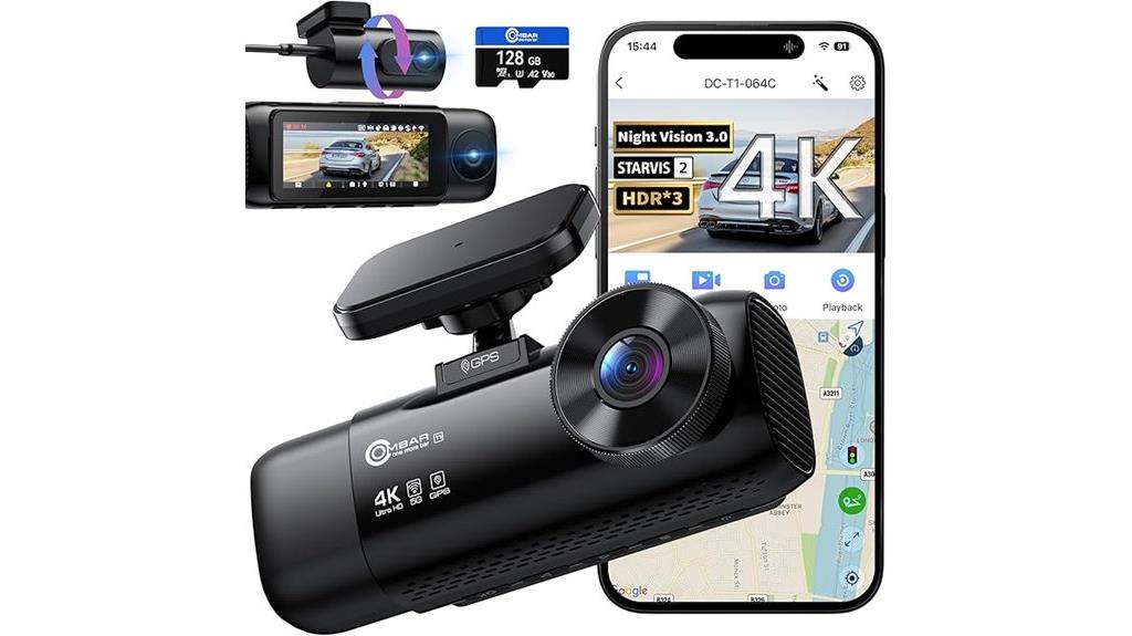 4k 3 channel dash cam