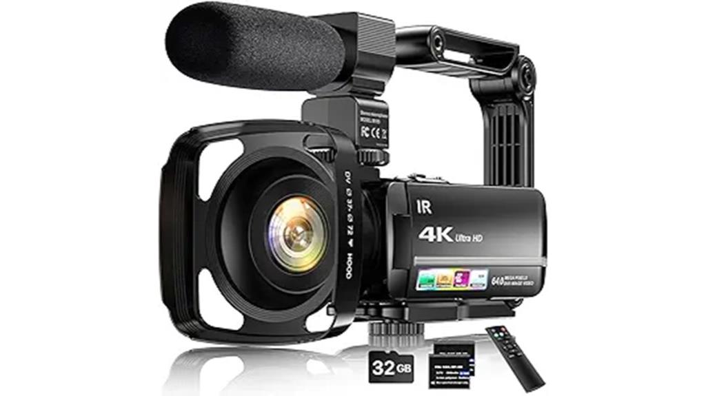 4k camcorder with accessories