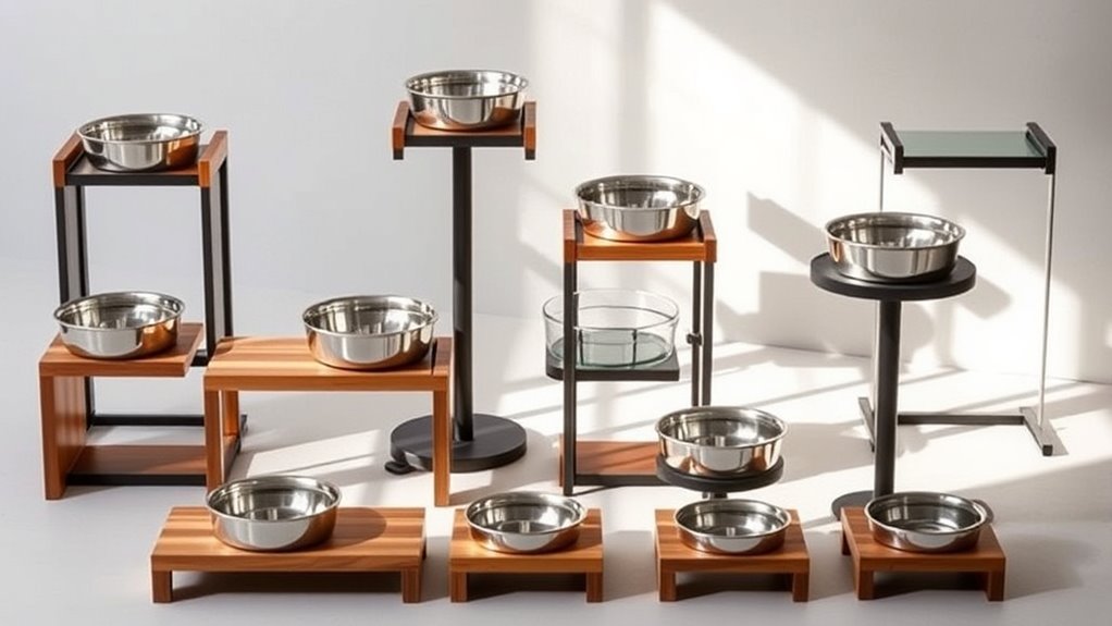 adjustable elevated pet bowls