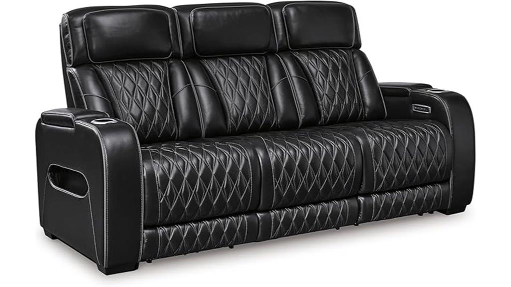 adjustable headrest reclining sofa