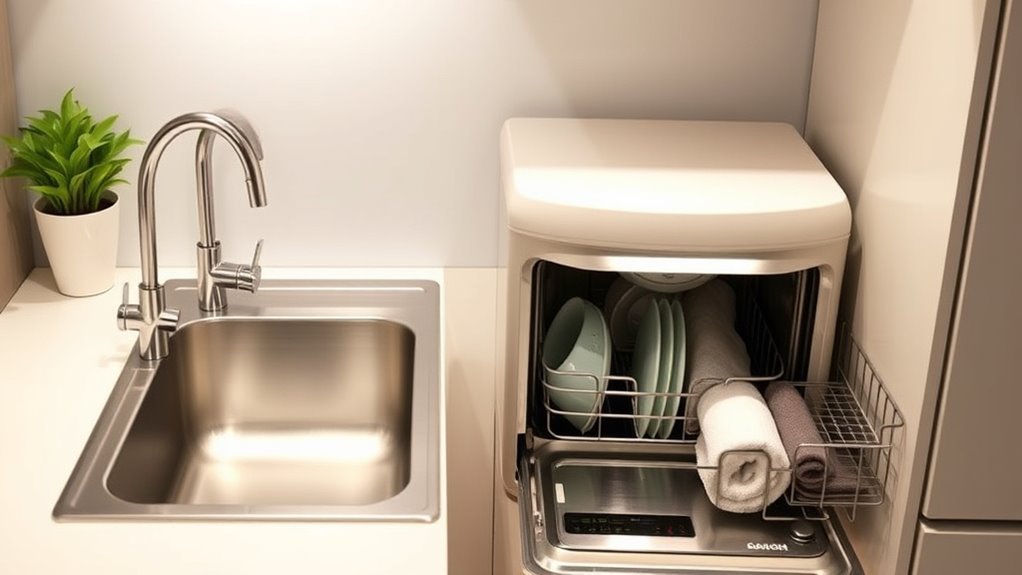 compact efficient adaptable dishwasher