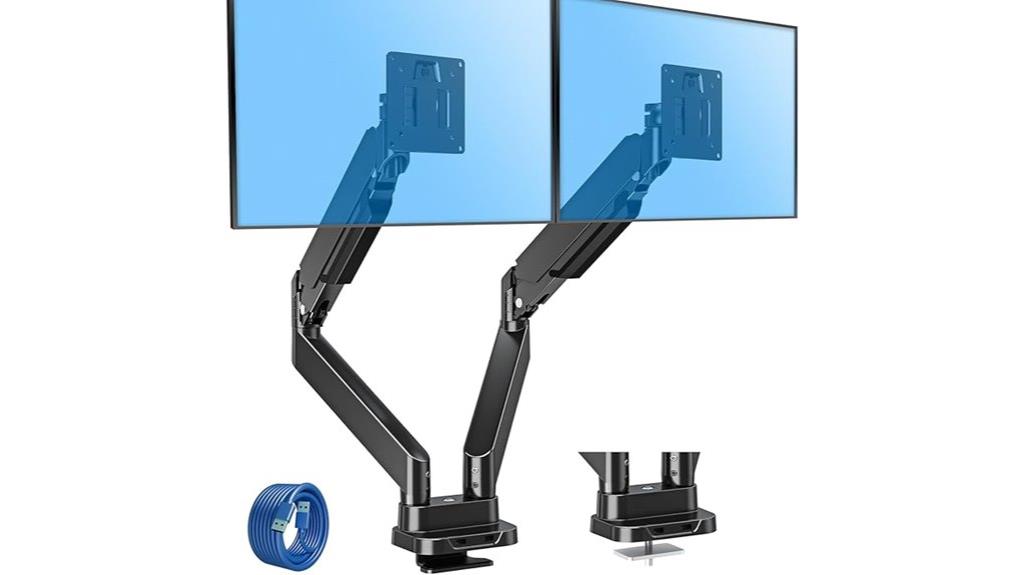 dual monitor mount with usb