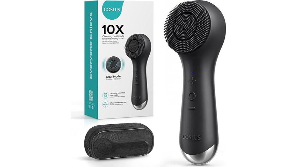 dual spin and vibration brush