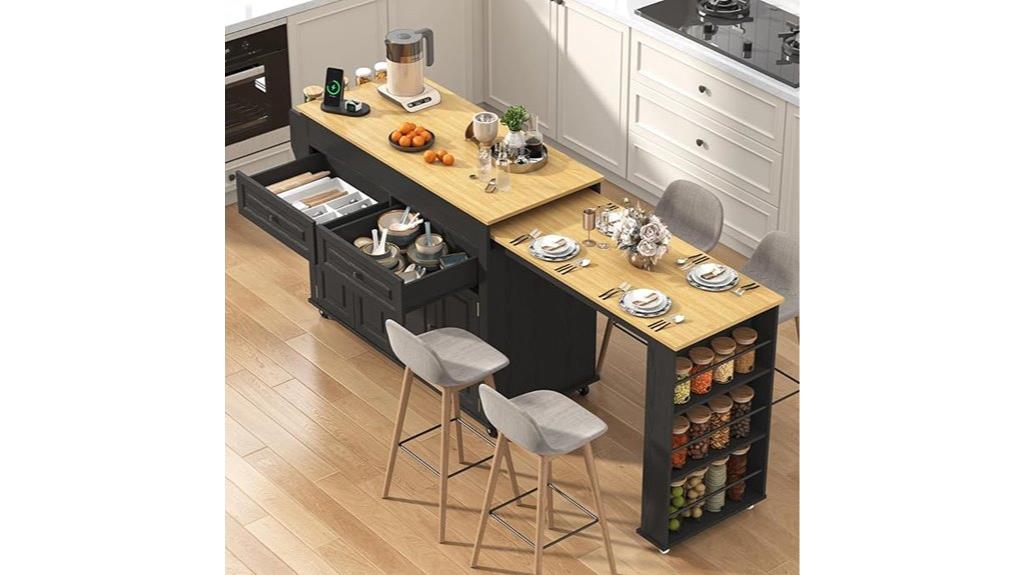 expandable kitchen island dining