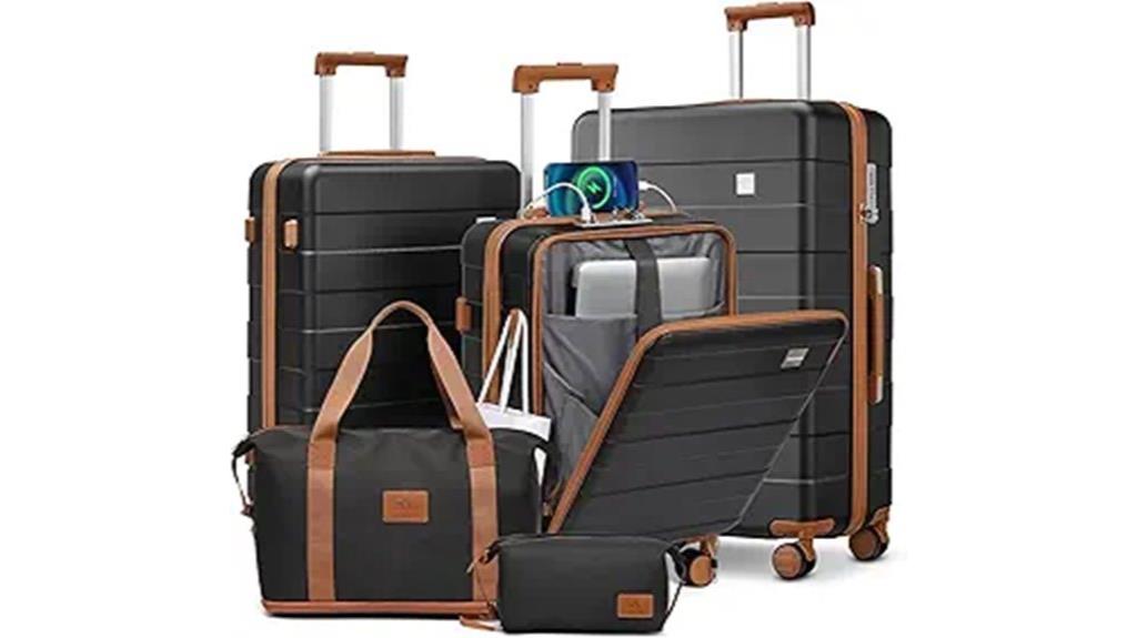 five piece luggage set