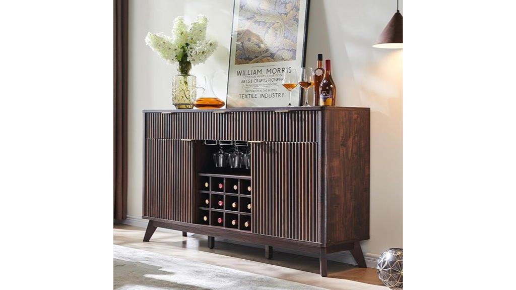 fluted buffet cabinet storage