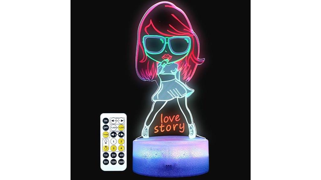 girl s singing birthday night light