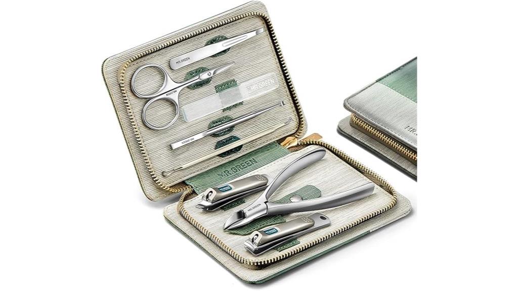 green leather nail kit