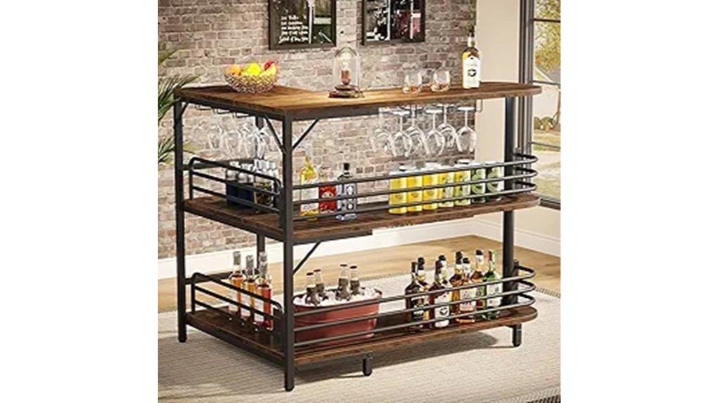 l shaped bar with storage