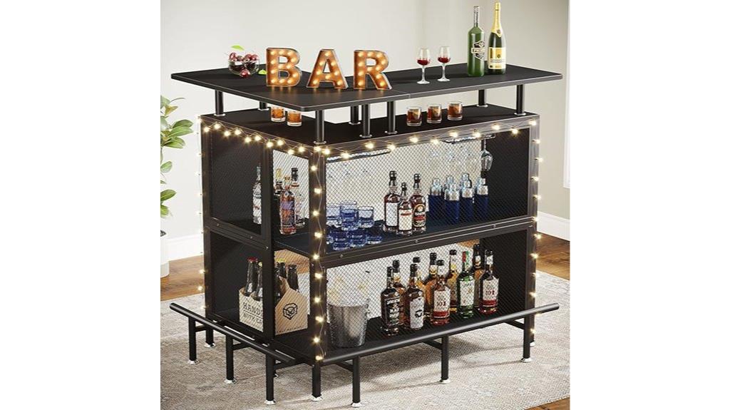 l shaped bar with storage