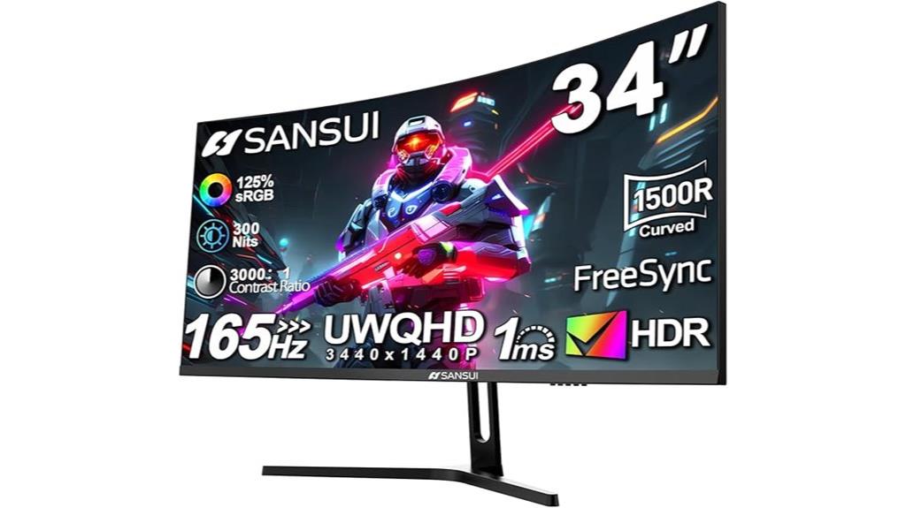 large curved gaming monitor