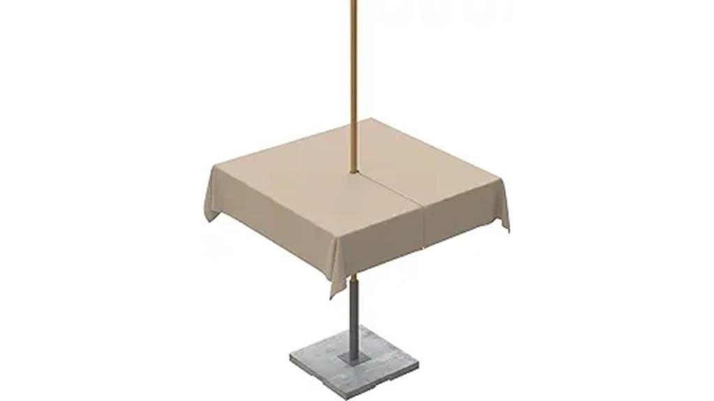 light khaki tablecloth with umbrella