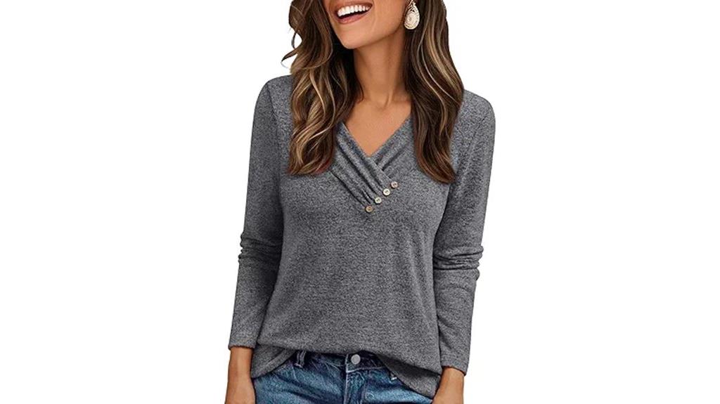long sleeve v neck shirt