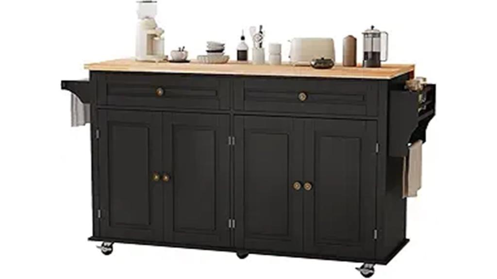 mobile kitchen island with storage