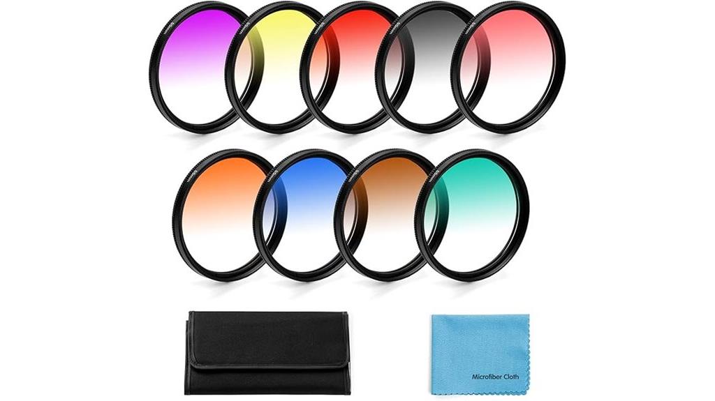 nine piece 55mm color filter kit