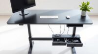 organized sit stand desk