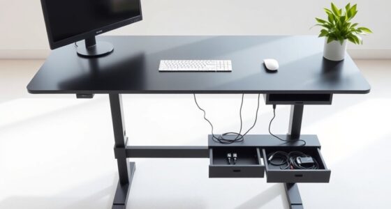 organized sit stand desk