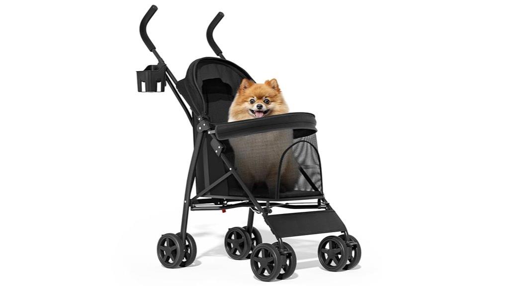 pet stroller with four wheels