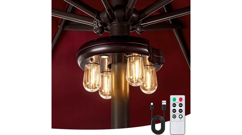 remote rechargeable patio lighting