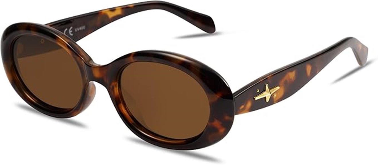 retro oval polarized sunglasses