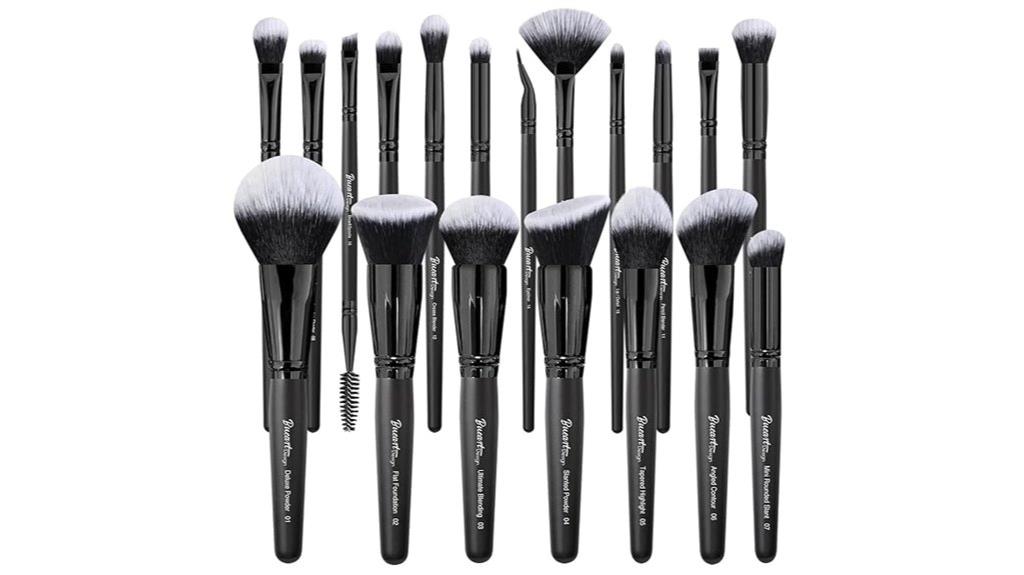 soft black makeup brushes