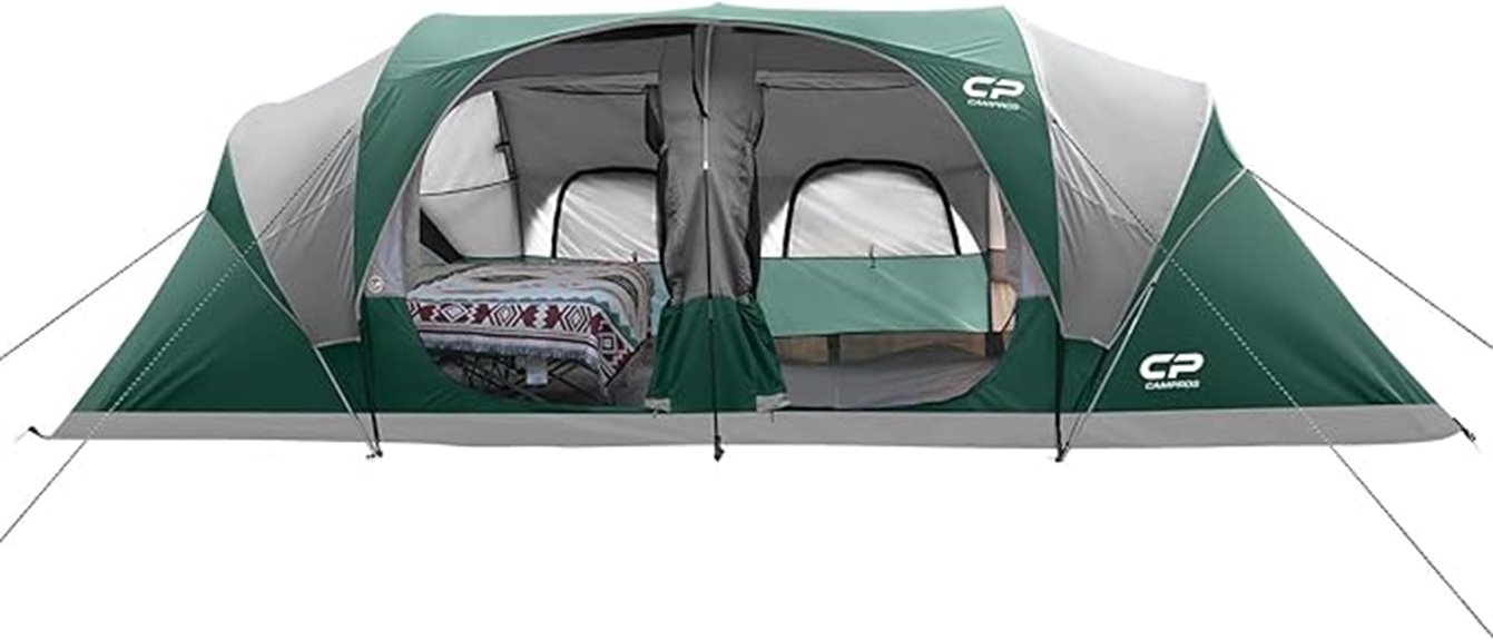 spacious waterproof camping tent