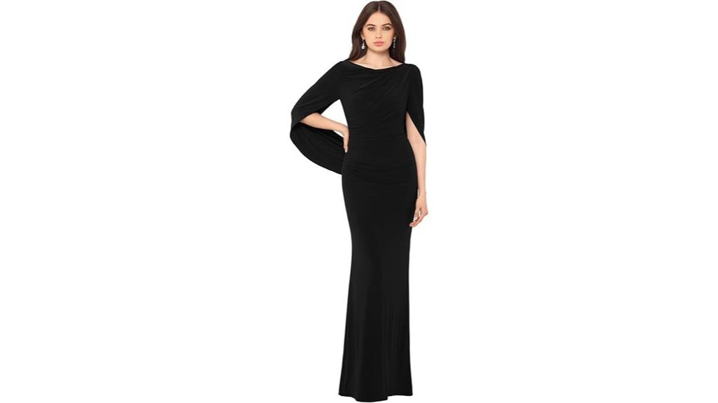 stretchy 3 4 sleeve gown