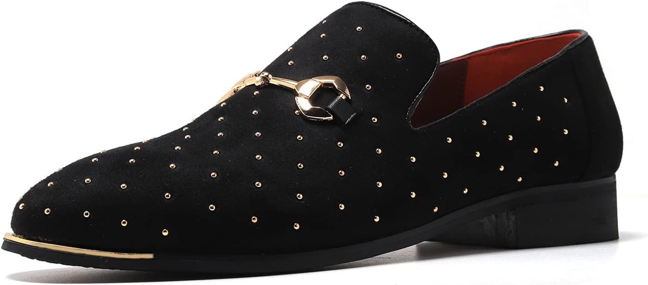 suede loafers with rivets