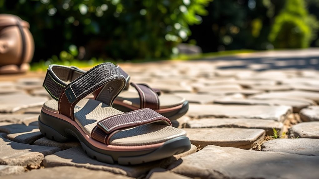 supportive adjustable walking sandals