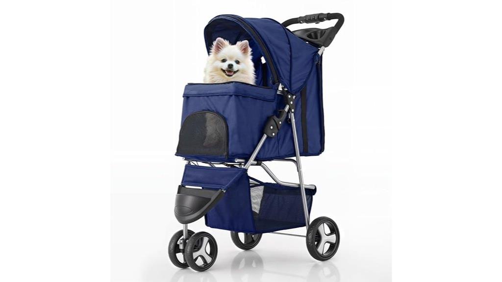three wheeled pet stroller