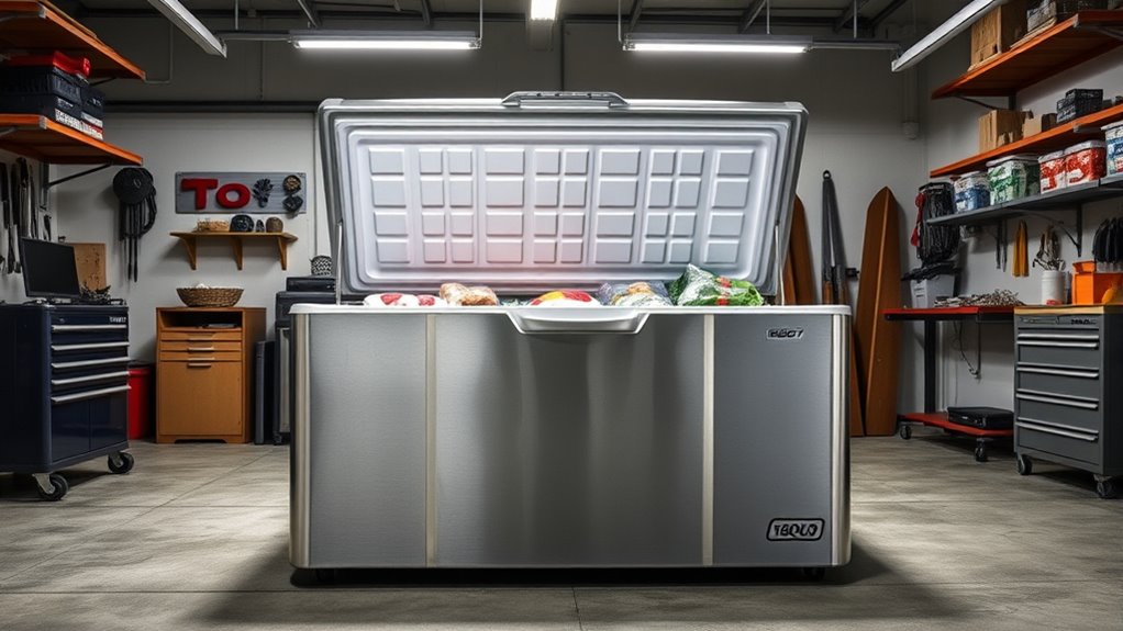 top garage chest freezers