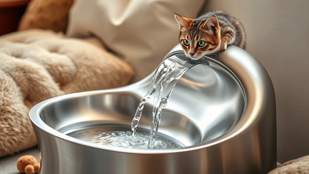 top stainless steel cat fountains
