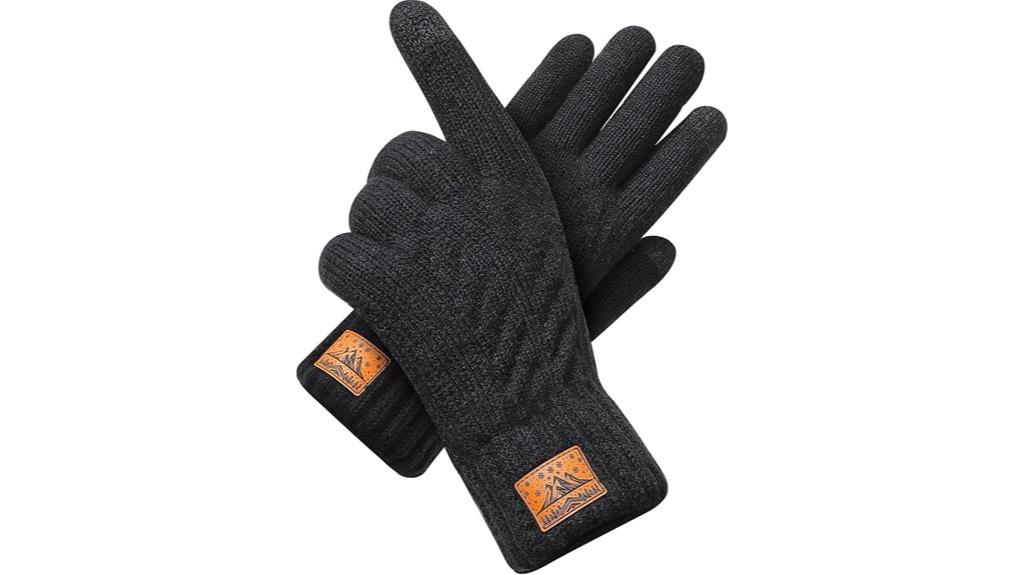 touchscreen warm wool gloves