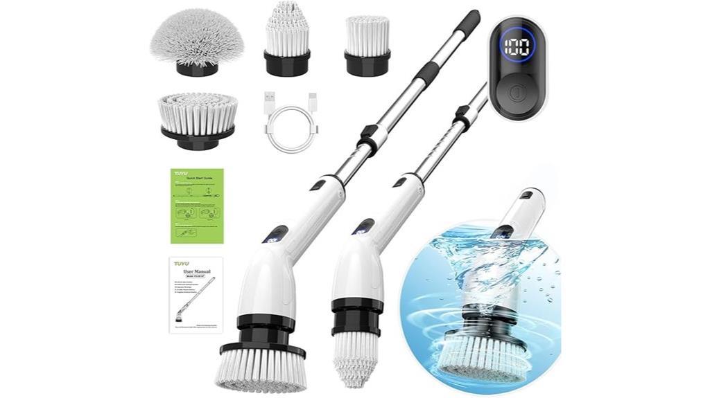 waterproof adjustable handle scrubber