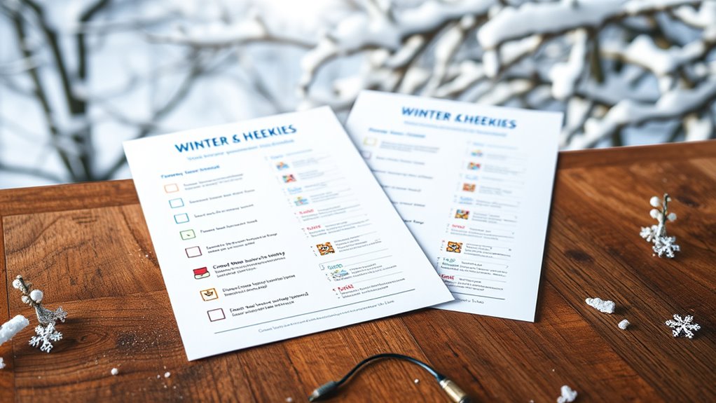 winter safety printable checklists