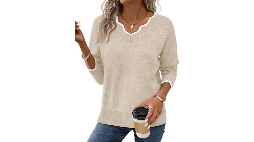 women s v neck pullover