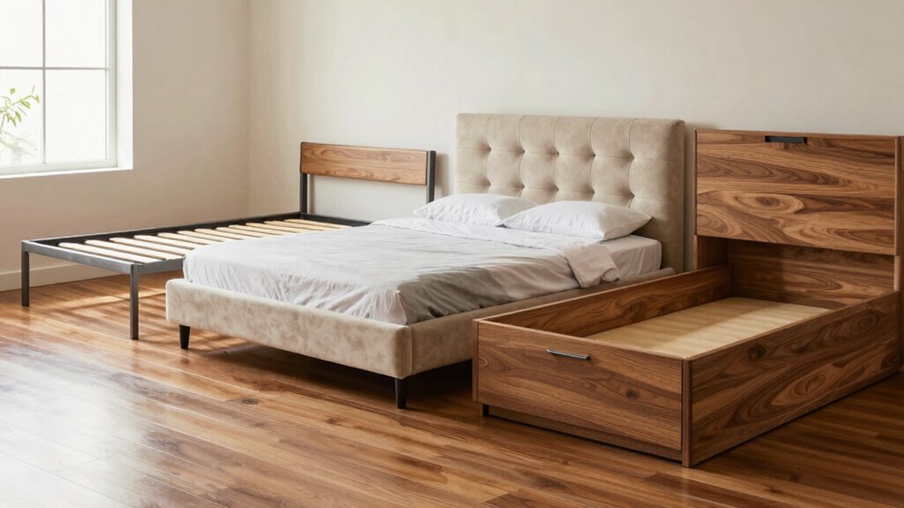 comparing bed frame storage